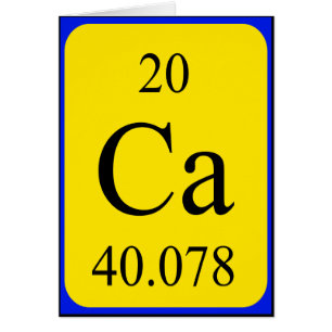Carte de l'élément 20 - calcium