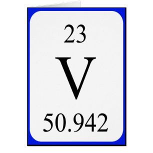 Carte de l'élément 23 - blanc de vanadium