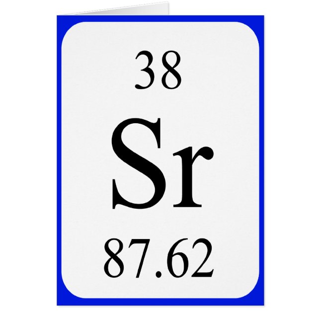 Carte de l'élément 38 - blanc de strontium (Devant)