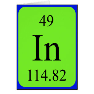 Carte de l'élément 49 - indium