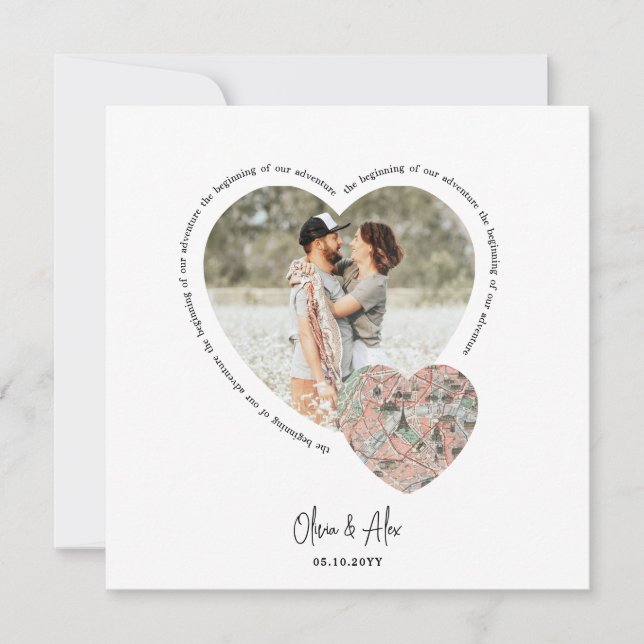 Carte de l'emplacement du coeur photo fiançailles  (Devant)