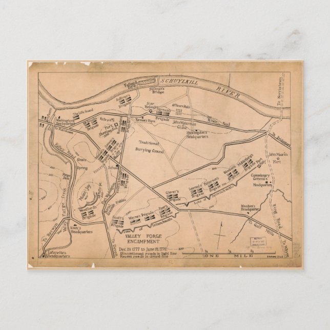 Carte de l'Encampement de Valley Forge (déc. 1777- (Devant)