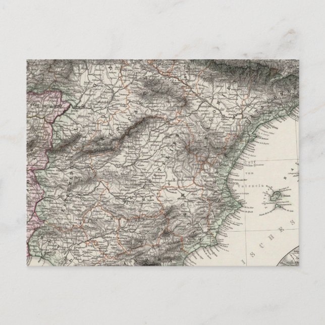 Carte de l'Espagne et du Portugal par Stieler (Devant)