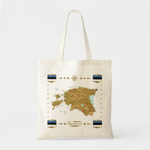 Carte de l'Estonie + Sac de drapeaux