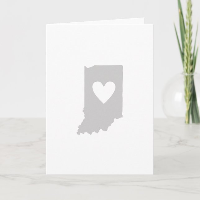 Carte de l'état de Heart Indiana Hoosier (Devant)