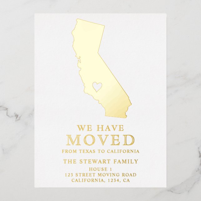 Carte de l'état de la Californie coeur d'or déména (Recto)