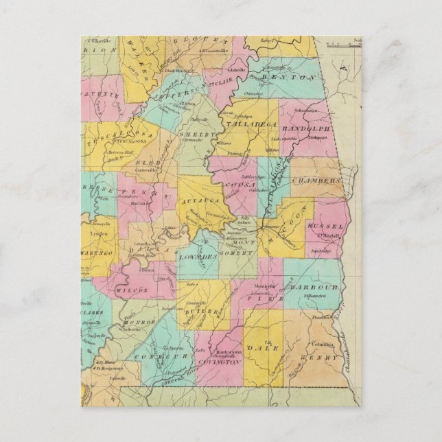 Carte de l'état de l'Alabama (Devant)