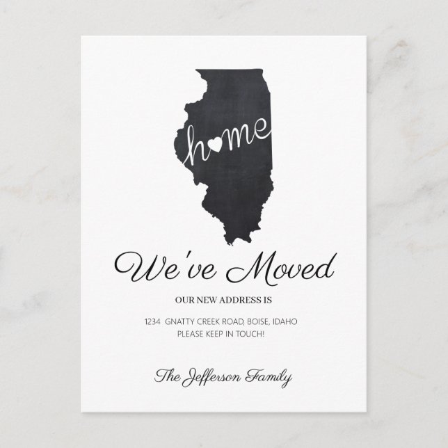 Carte de l'État de l'Illinois sur tableau noir sur (Devant)