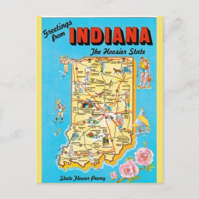 Carte de l'État de l'Indiana (Devant)