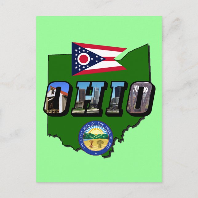 Carte de l'état de l'Ohio, texte de l'image, drape (Devant)