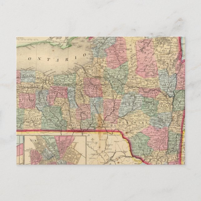 Carte de l'État de New York par Mitchell (Devant)