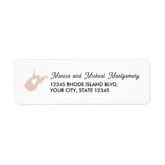 Carte de l'Etat de VIRGINIE occidentale avec coeur