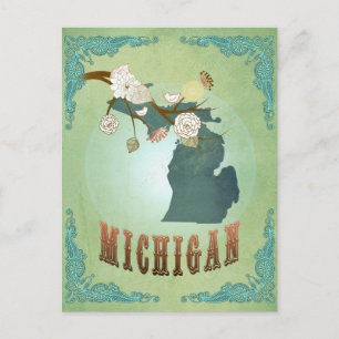 Carte de l'état du Michigan - Vert