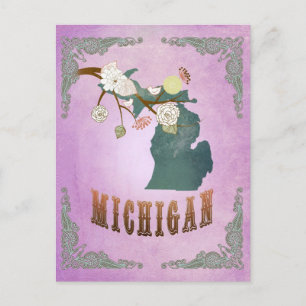 Carte de l'état du Michigan Vintage moderne - Grap