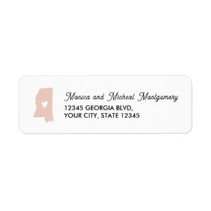 Carte de l'État du MISSISSIPPI avec cœur - TOUTE C
