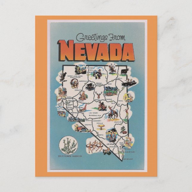 Carte de l'État du Nevada (Devant)