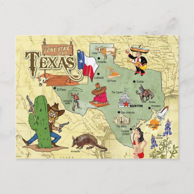 Carte de l'État du Texas (Devant)