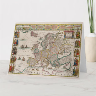 Carte de l'Europe au Moyen Age (par Willem Blaeu)