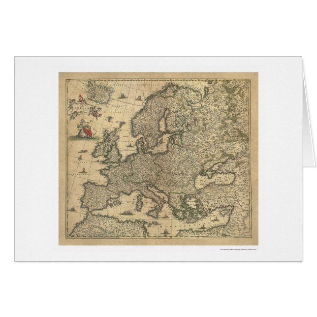 Carte de l'Europe par Frederico de Wit 1700 (Devant horizontal)