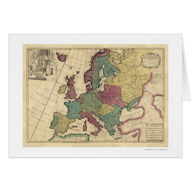 Carte de l'Europe par Senex 1725 (Devant horizontal)