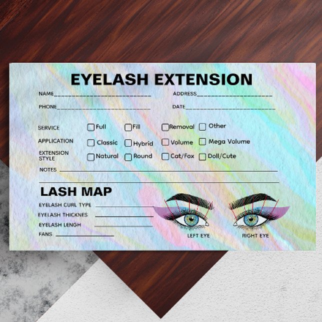 Carte de l'extension du record d'historique hologr (Rainbow Holographic Lash Record Extension Map)