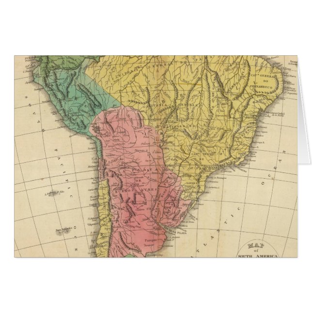 Carte de l'histoire de l'Amérique du Sud (Devant horizontal)