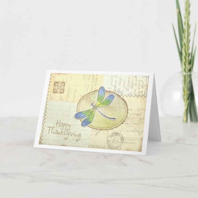 Carte de libellule de thanksgiving (Devant)