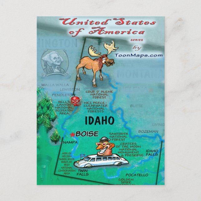 Carte de l'Idaho États-Unis (Devant)