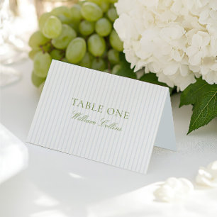 Carte de lieu de mariage élégante vert sauge et bl