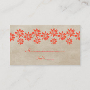 Carte de lieu de mariage Orange Floral Vintage