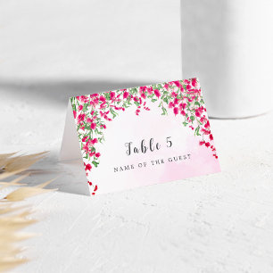 Carte de lieu de mariage tropical Bougainvillea
