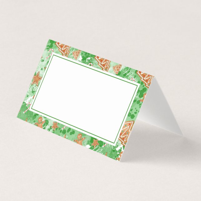 Carte de lieu du dîner de Noël | Pains d'épices et (Front)