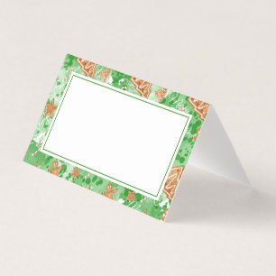 Carte de lieu du dîner de Noël Pains d'épices et