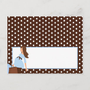 Carte de lieu écrite Blue Mod Maman Pois