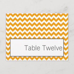Carte de lieu inscriptible Nom Chevron gris-jaune 