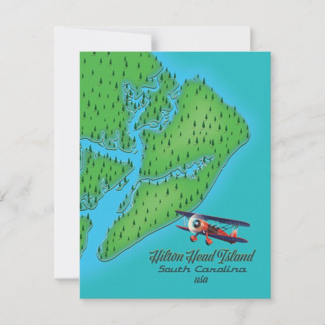 Carte de l'île de Hilton Head Caroline du Sud (Devant)