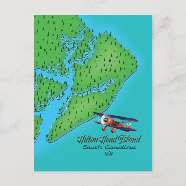 Carte de l'île de Hilton Head Caroline du Sud (Devant)