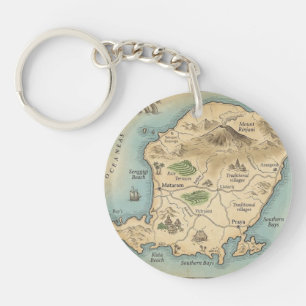 Carte de l'île de Lombok en Indonésie Porte-clés T