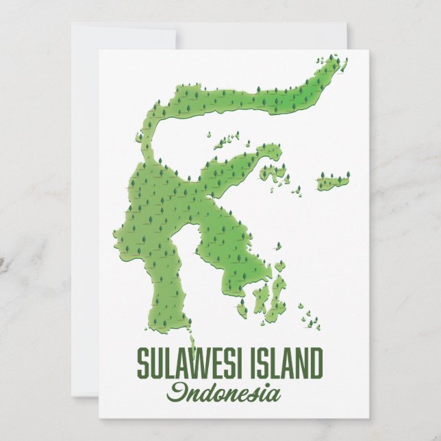 Carte de l'île de Sulawesi Indonésie (Devant)