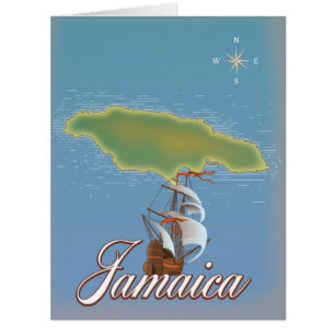 Carte de l'île de voyage de Jamaïque