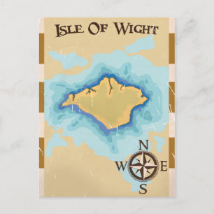 Carte de l'île de Wight Treasure poster de voyage