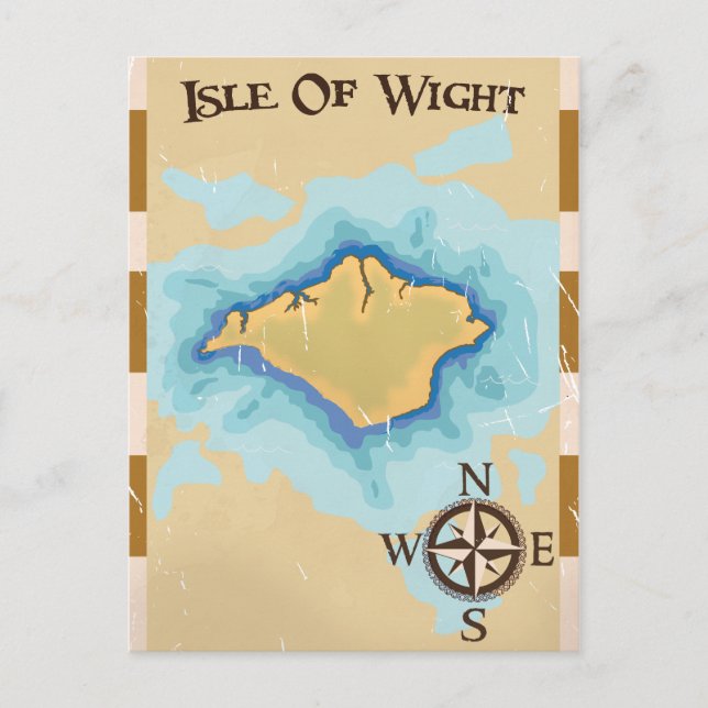 Carte de l'île de Wight Treasure poster de voyage (Devant)