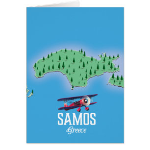 Carte de l'île grecque de Samos