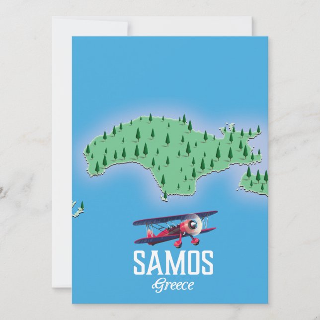 Carte de l'île grecque de Samos (Devant)
