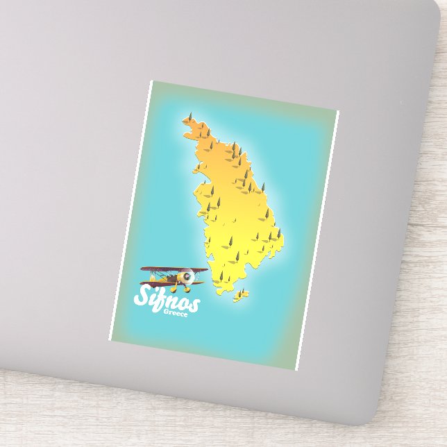 Carte de l'île grecque de Samos Sticker (Détail)