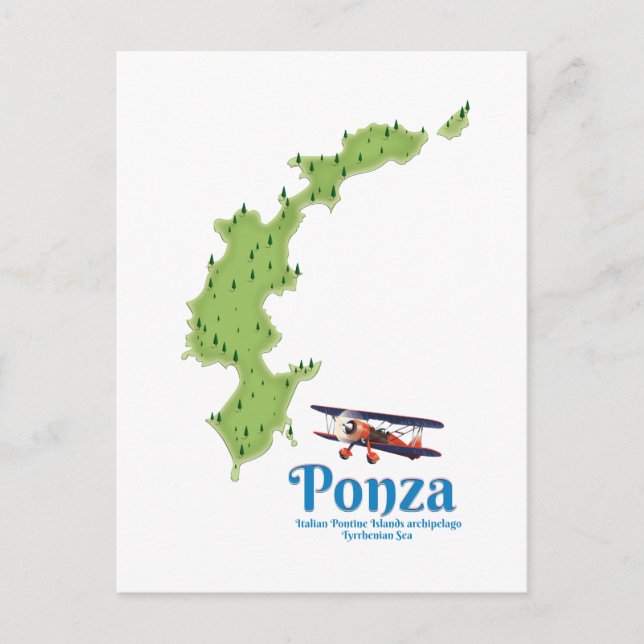 Carte de l'île italienne de Ponza. (Devant)