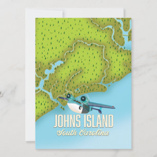 Carte de l'île Johns, Caroline du Sud, États-Unis.