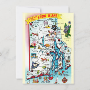 Carte de l'île Rhode Faire-part de déplacement