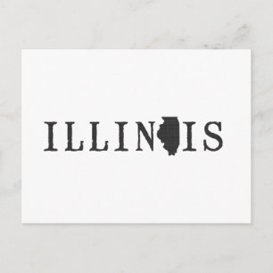 Carte de l'Illinois Lettre en forme État Word Art 