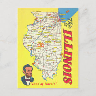 Carte de l'Illinois Tourisme vintage